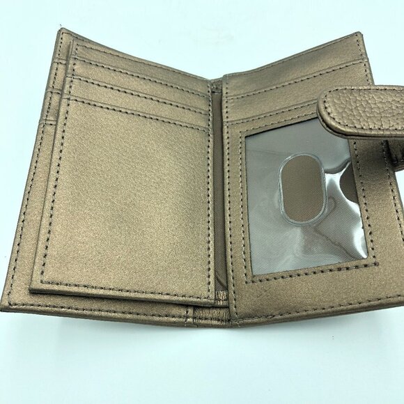 Gold Color Leather Wallet - Picture 3 of 5